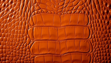Crocodile leather texture background. Orange alligator skin patternの素材