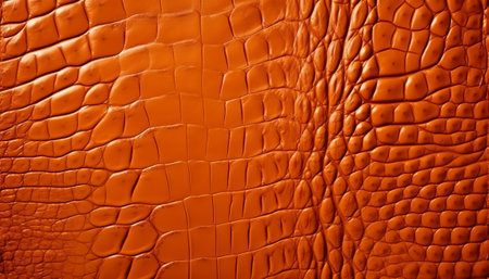 Orange crocodile skin texture background. Crocodile leather pattern.の素材
