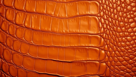 Crocodile skin texture background. Orange alligator skin patternの素材