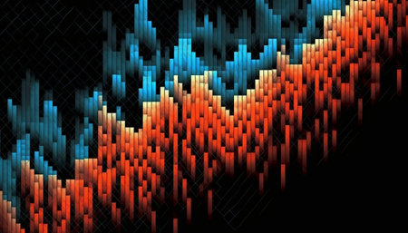 Abstract equalizer on black background. Audio equalizer on black backgroundの素材