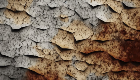 Cracked concrete wall. Abstract background. 3D rendering illustration.の素材