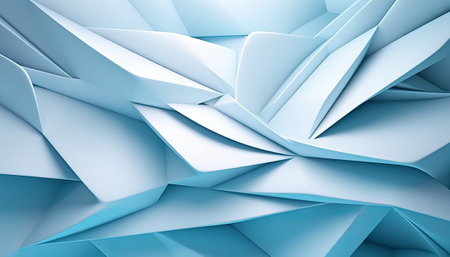 Abstract 3d rendering of blue origami background. Futuristic shape.の素材