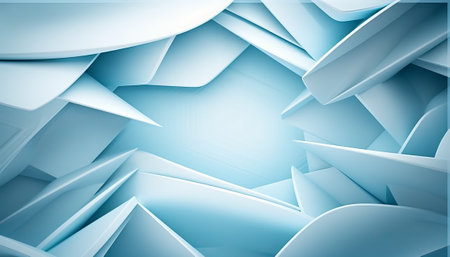 Abstract blue background with lines and waves. 3d render illustration.の素材