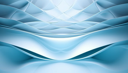 Abstract blue wavy background. 3d rendering, 3d illustration.の素材