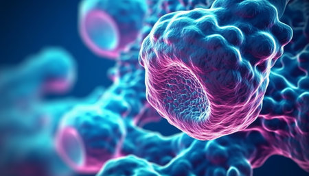 3d illustration of human blood cell in colour background, medical conceptの素材