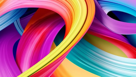3d illustration of abstract colorful background with smooth lines in motion.の素材