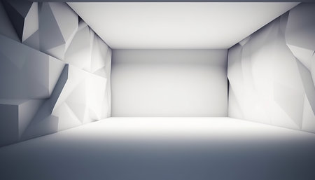 Abstract interior with empty white room. Mock up, 3D Renderingの素材