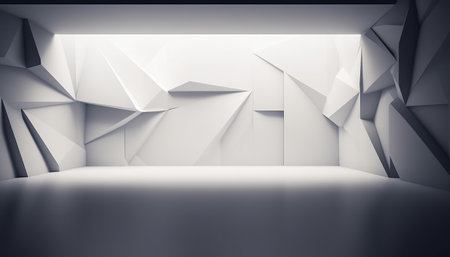 Abstract white interior background. 3d rendering, 3d illustration.の素材