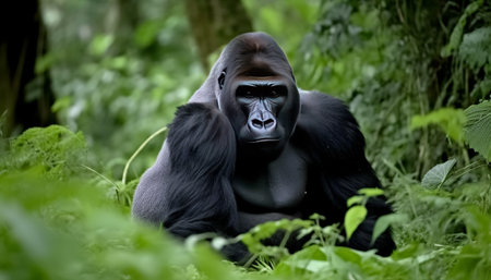 A western lowland gorilla ( Gorilla gorilla gorilla gorilla gorilla)の素材