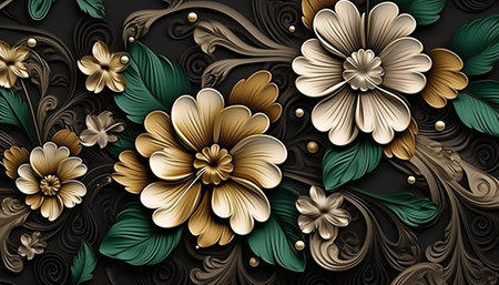 3D illustration of embossed abstract colorful fractal background for creative designの素材