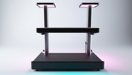 Treadmill machine. 3d illustration. 3d rendering.の素材