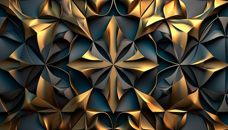 3d render, abstract geometric background, golden pattern, computer generated imagesの素材