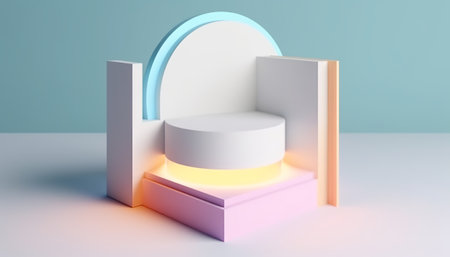 3d render, abstract minimal geometric background, primitive forms, pastel colorsの素材