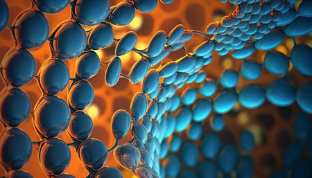 3d illustration of abstract geometric composition,digital art works. 3d rendering.の素材