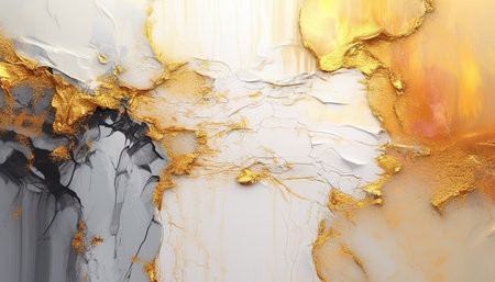 Luxury golden abstract background. Oil painting style. Handmade.の素材