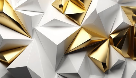 Abstract 3d rendering of chaotic polygonal shape. Futuristic background design.の素材