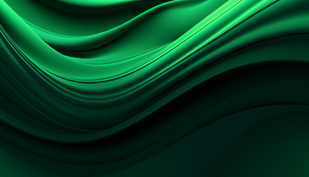 abstract green background with smooth lines in it, 3d renderの素材