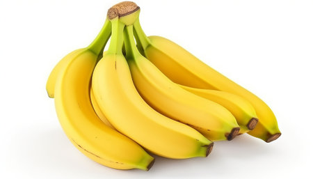 Bunch of bananas isolated on white background. Healthy eating concept.の素材