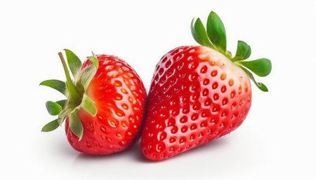 Strawberries isolated on a white background. Close-up.の素材