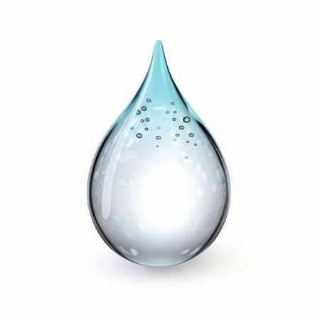 Water drop isolated on white background. 3d rendering. Illustration.の素材