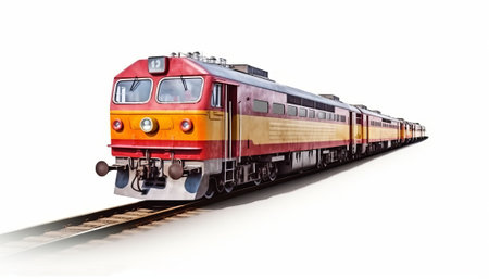 Modern high-speed train on a white background. 3d renderingの素材