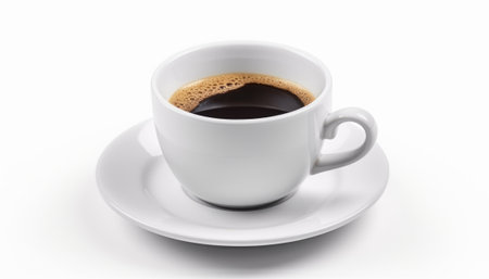 Cup of coffee isolated on white background. 3d illustration.の素材