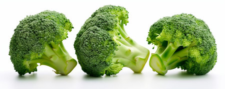 Broccoli isolated on white background. Fresh green vegetable. Healthy food.の素材