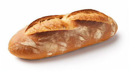 loaf of bread isolated on a white background. studio shot.の素材