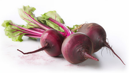 Beetroot isolated on white background. Fresh beetroot with leavesの素材