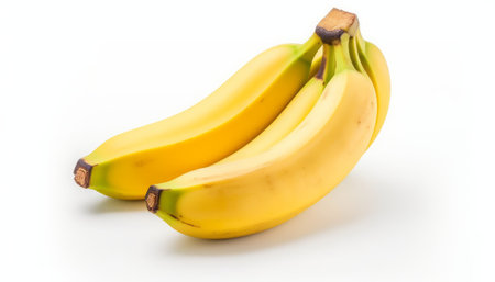 banana on white background - healthy food and drink (selective focus)の素材