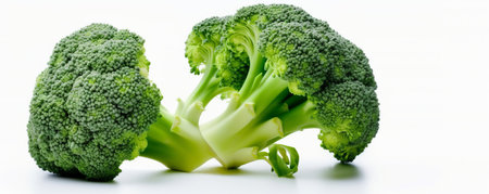 Broccoli isolated on white background. Fresh green broccoli. Healthy food.の素材
