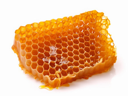 Honeycomb with honey isolated on white background cutout. Sweet natural foodの素材