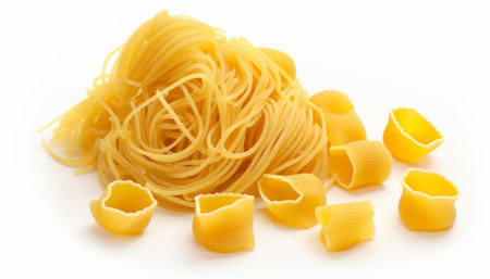 italian pasta isolated on a white background. studio. photo.の素材