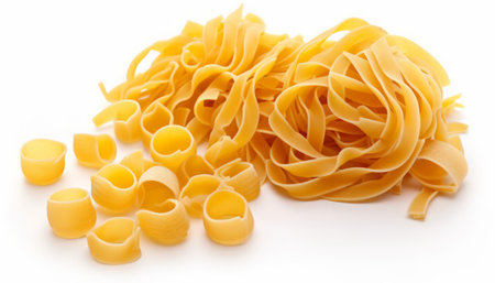 Italian pasta cavatappi isolated on white background close up.の素材