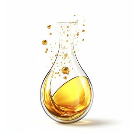3d rendering of a bottle of oil on a white background.の素材
