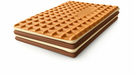 Chocolate wafers isolated on white background. 3d illustrationの素材