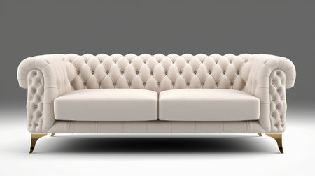 Luxury sofa isolated on gray background. 3d render.の素材