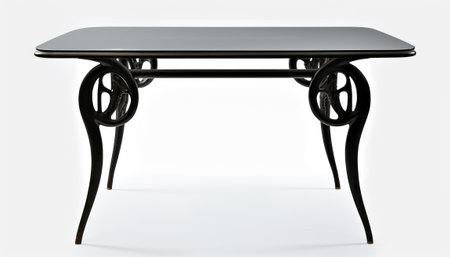 Table isolated on a white background. 3d rendering. Computer digital drawing.の素材