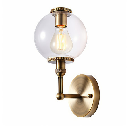 Vintage wall lamp isolated on white background. 3d rendering.の素材