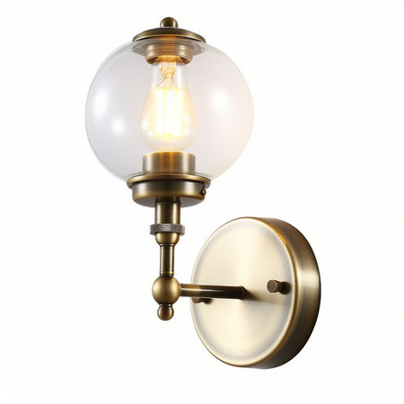 Vintage wall lamp isolated on white background. 3d render.の素材