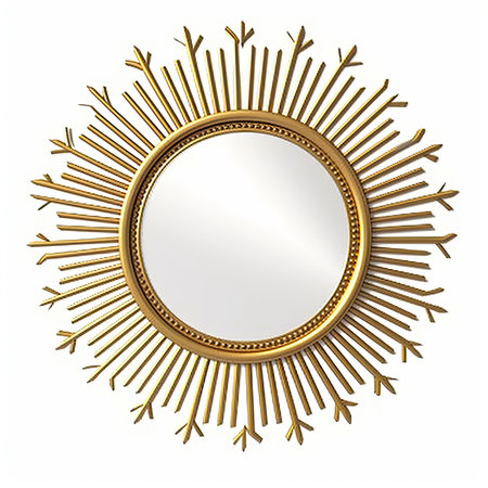Gold frame with arrows. 3d illustration isolated on white background.の素材