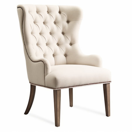Classic beige armchair isolated on white background.Digital illustration.3d renderingの素材