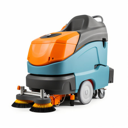 Modern Lawn Mower on a white background. 3d Renderingの素材