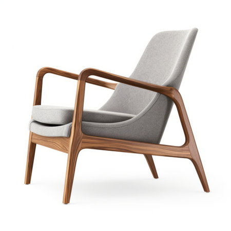 Modern armchair isolated on white background. 3d render image.の素材