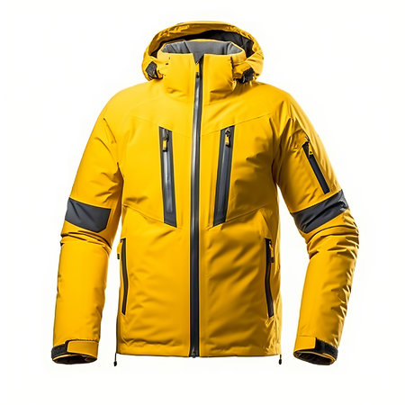 Men's yellow jacket isolated on a white background. Windbreaker jacketの素材