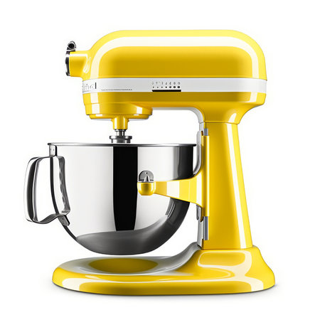 Modern yellow mixer isolated on white background. 3d render image.の素材