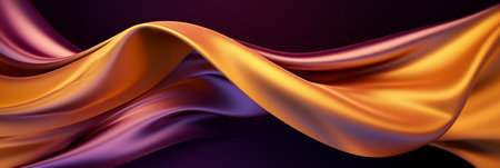 Abstract 3d rendering of wavy flowing fabric. Futuristic background design.の素材