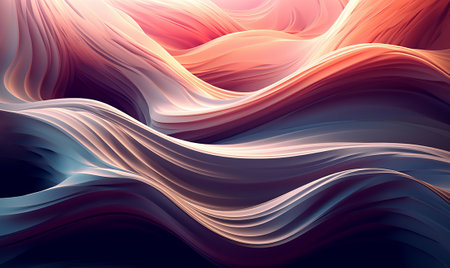 Abstract background with wavy lines. 3d rendering, 3d illustration.の素材