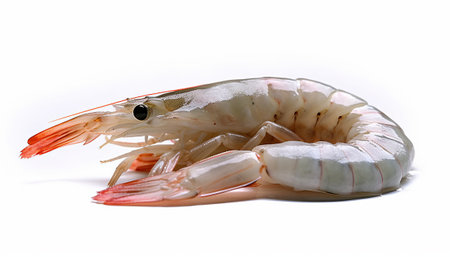 Fresh shrimp isolated on white background. Shrimp on white background.の素材
