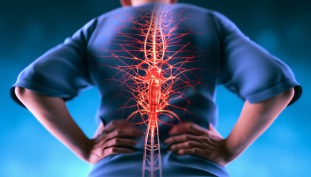 3d rendered illustration of a woman having a heart attack in her backの素材